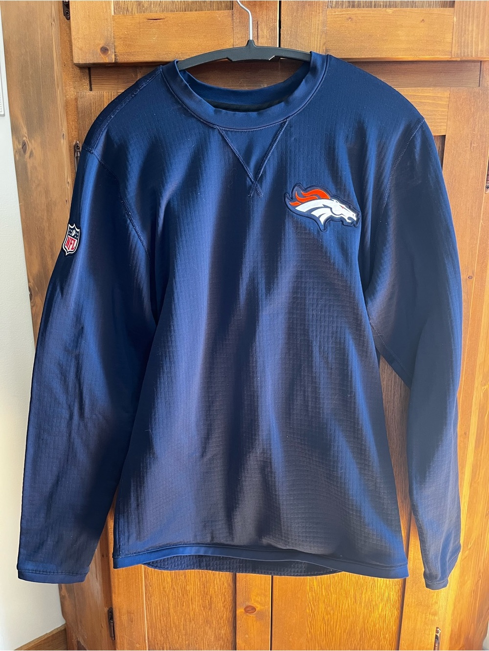 NFL Unisex Navy Crewneck with Denver Broncos Logo